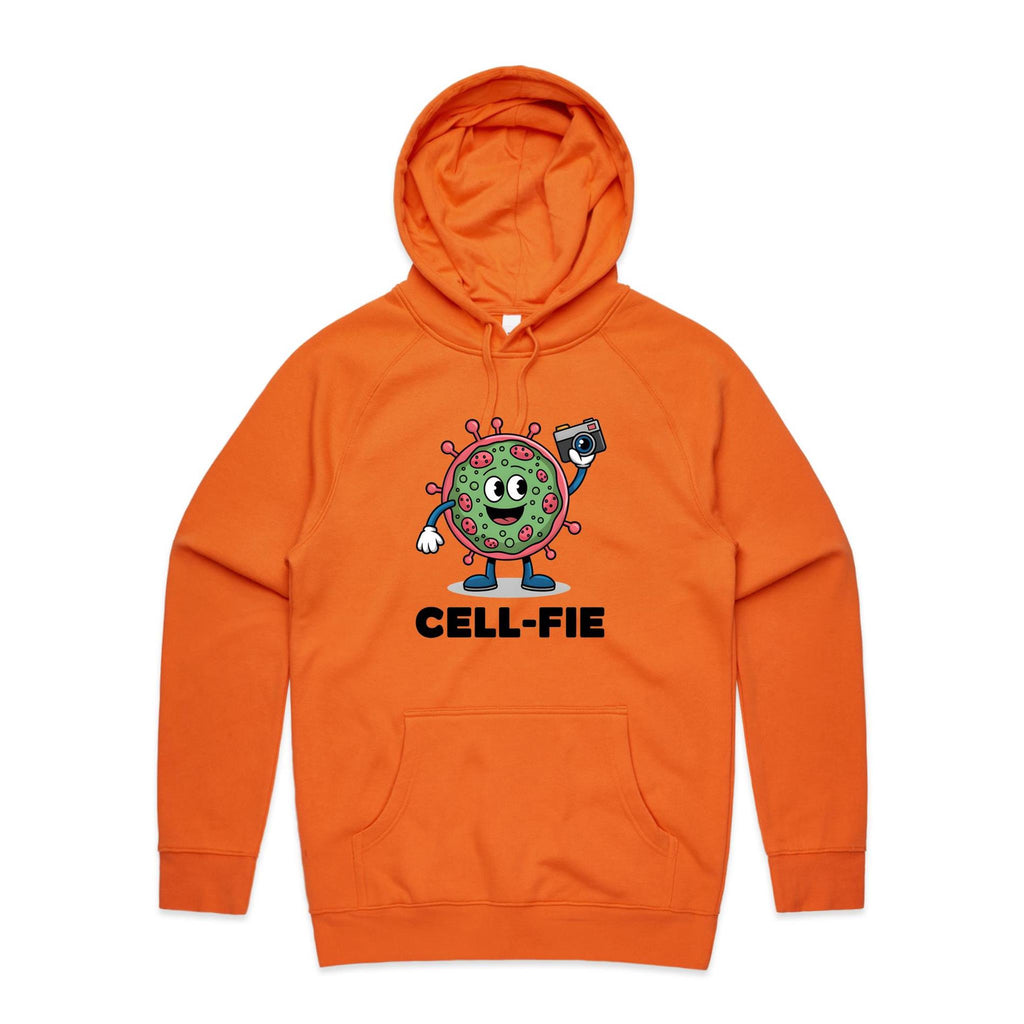 Cell-fie Cell Selfie Men's AS Colour Hoodie Orange Mens Hoodie Printed In Australia Science