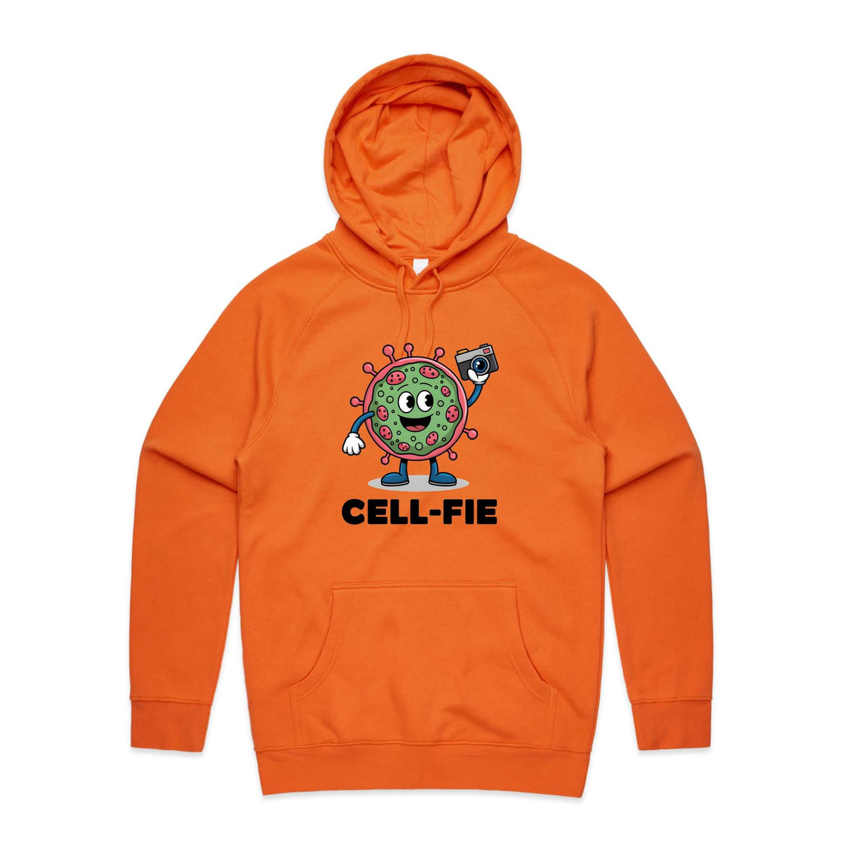 Cell-fie Cell Selfie Men's AS Colour Hoodie Orange Mens Hoodie Printed In Australia Science