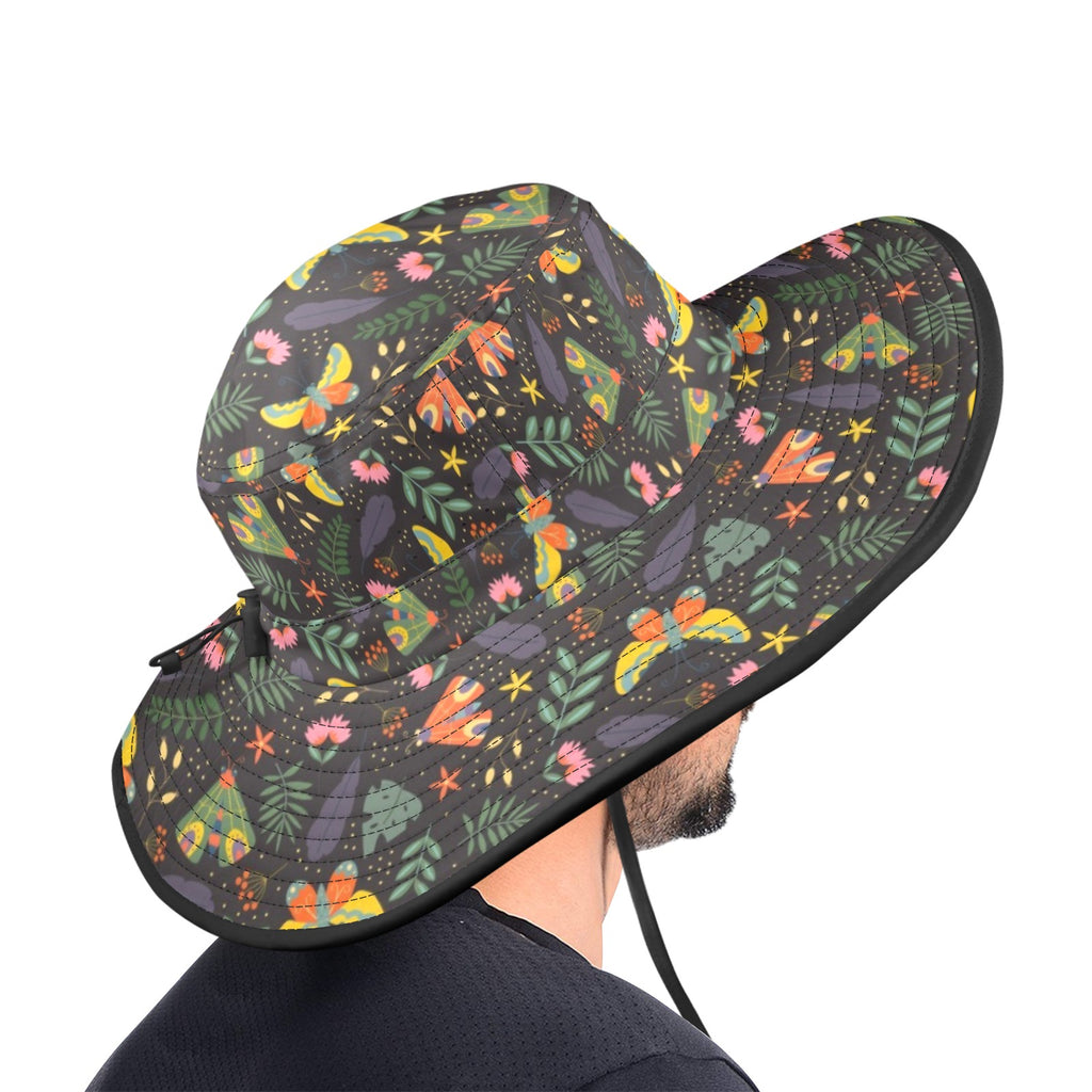 Dark Butterfly Wide Brim Bucket Hat Wide Brim Bucket Hat animal Printed Offshore