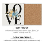 Love - Ceramic Coasters (Square) Ceramic Coasters Love Printed Offshore