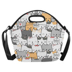 Cat Hello - Neoprene Lunch Bag Neoprene Lunch Bag Printed Offshore