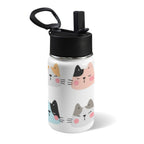Cat Faces 12oz Kids Water Bottle with Straw Lid