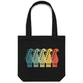 Guitar Headstocks Canvas Tote Bag Black One Size Tote Bag Printed In Australia