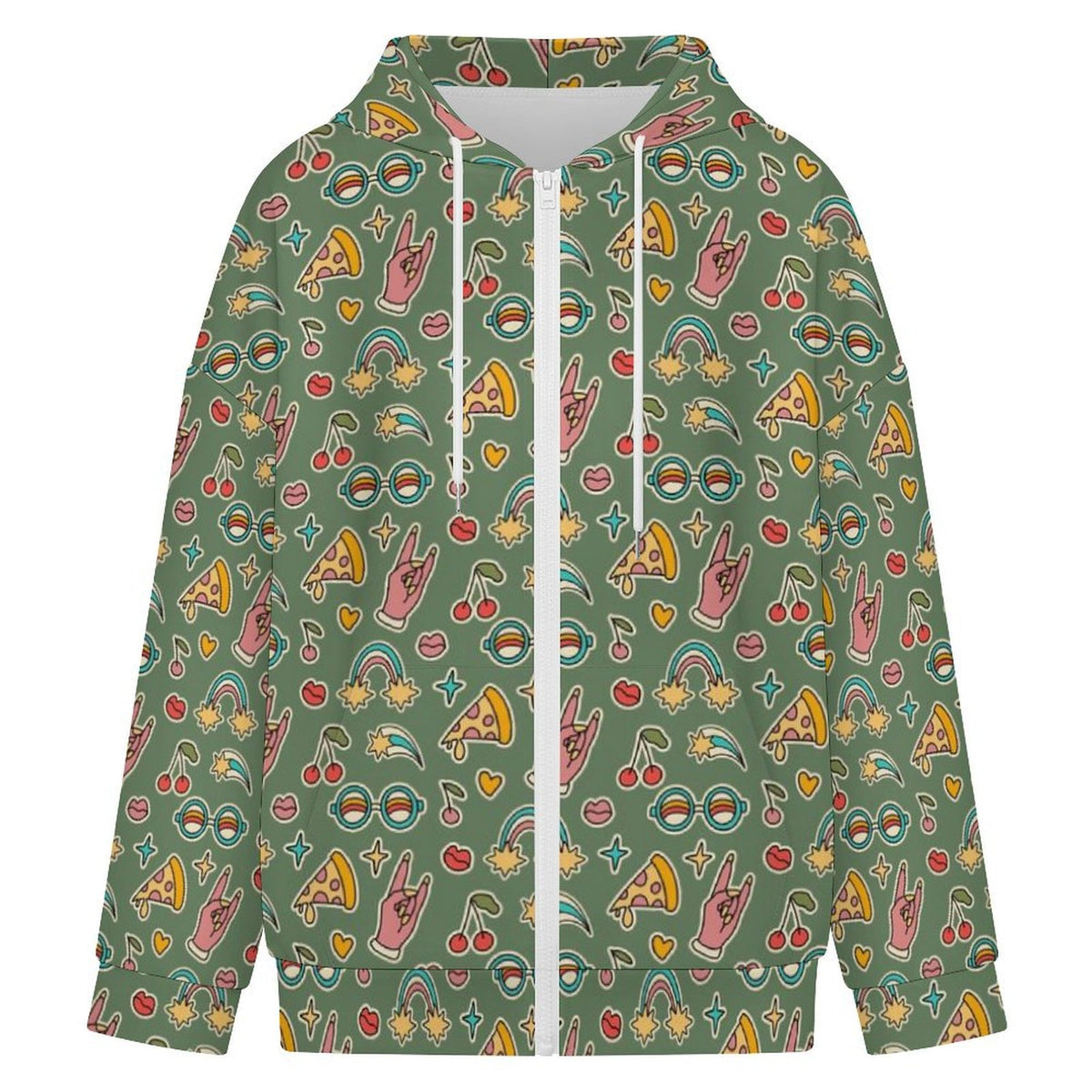 Groovy Retro Women's Full-Zip Hoodie