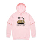 Sleepy Slothitude - Mens Hoodie Pink Mens Hoodie animal Printed In Australia