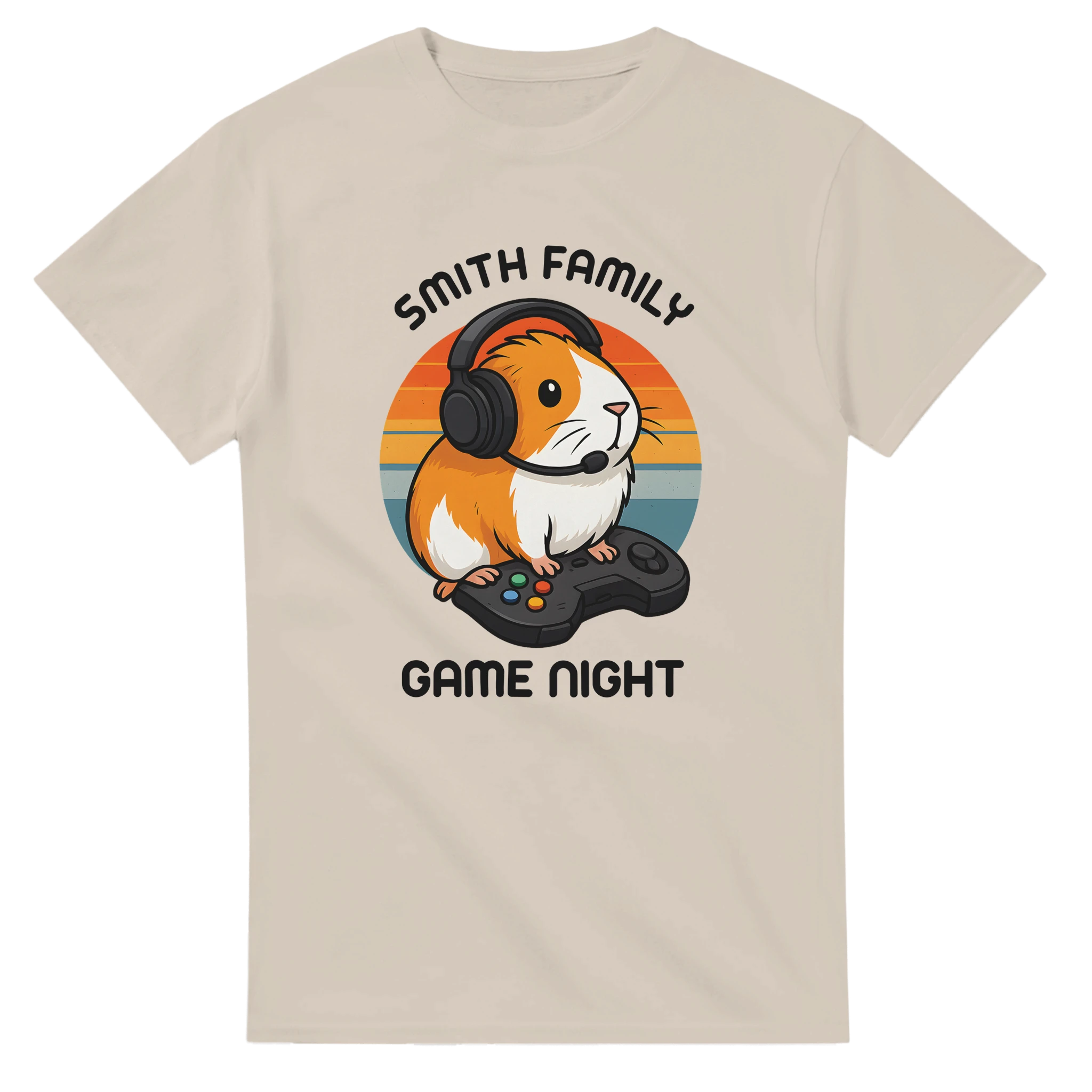 Family Game Night - Personalised T-shirt (Up to 5XL) Sand Personalised T-shirt (Up to 5XL)