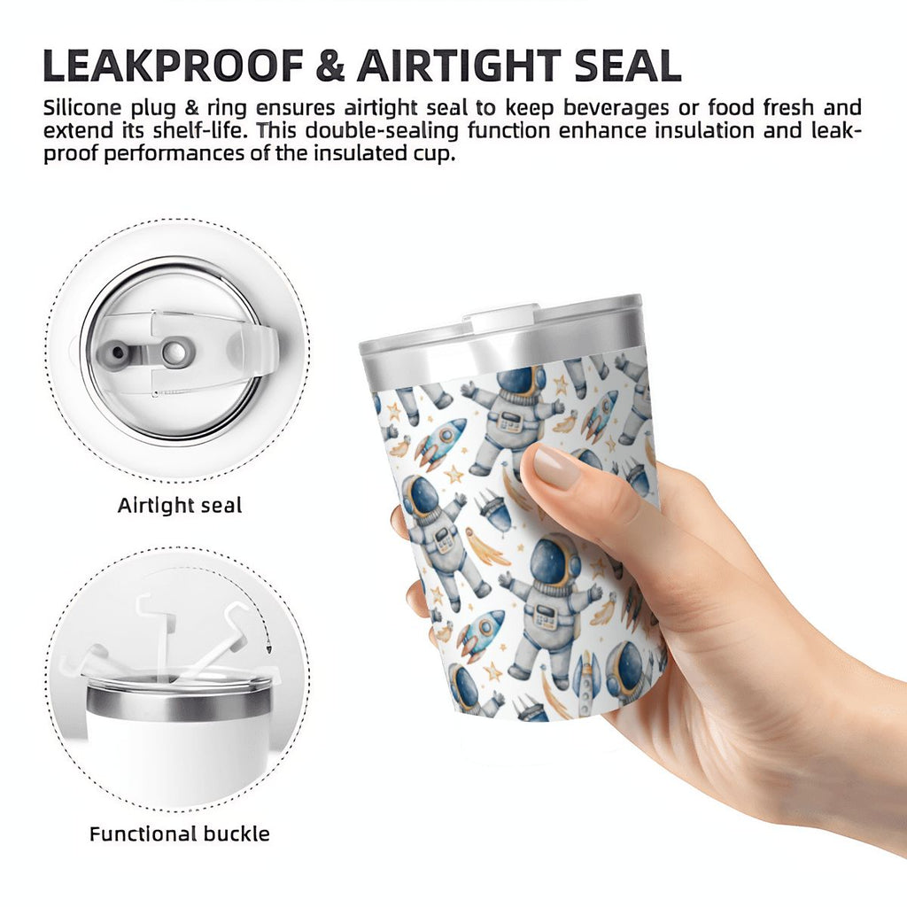 Astronauts And Rocket Ships Small Stainless Steel Travel Mug Cup 12oz/350ml