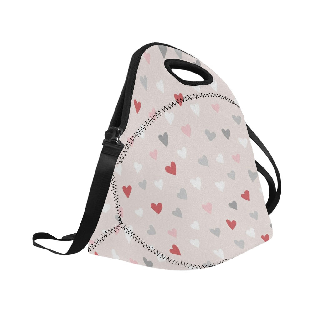 Pretty Hearts - Neoprene Lunch Bag Neoprene Lunch Bag Printed Offshore