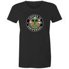 Coffee Is Universal, Alien - Womens T-shirt Black Womens T-shirt Coffee Printed In Australia Sci Fi