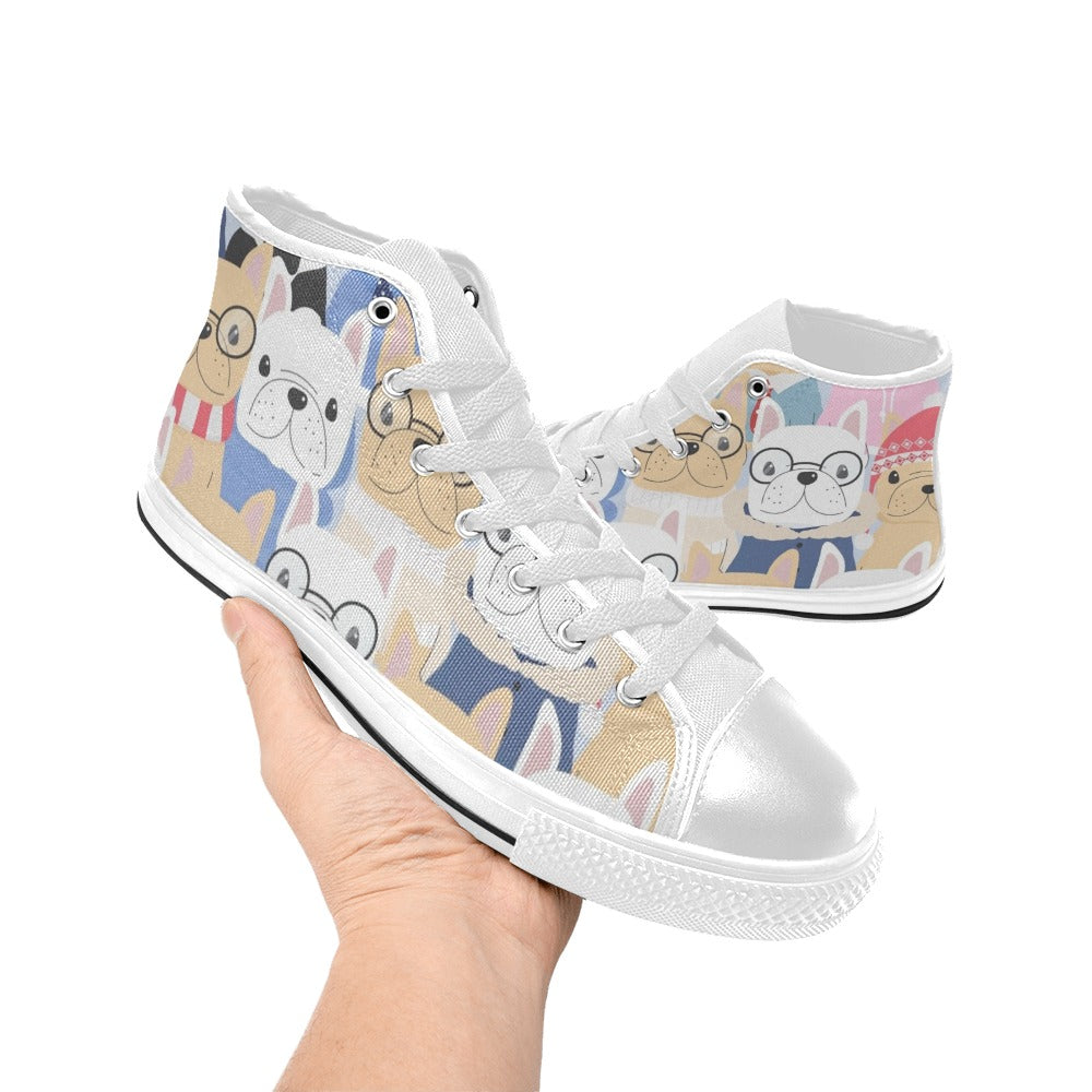 Dog Crowd - Men's High Top Canvas Shoes
