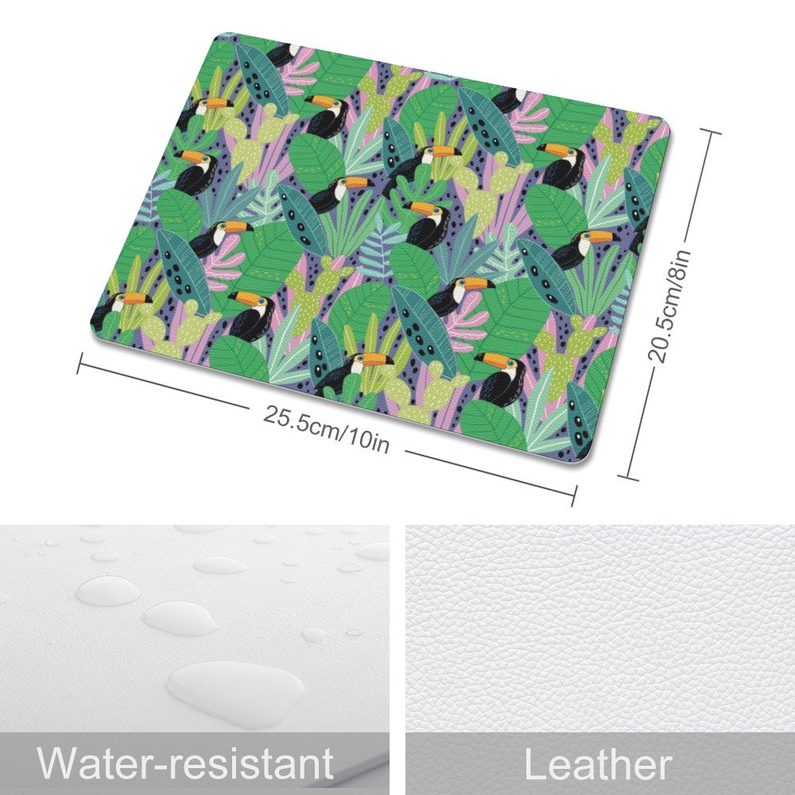 Bright Toucan Leather Mouse Pad Leather Mouse Pad animal Printed Offshore