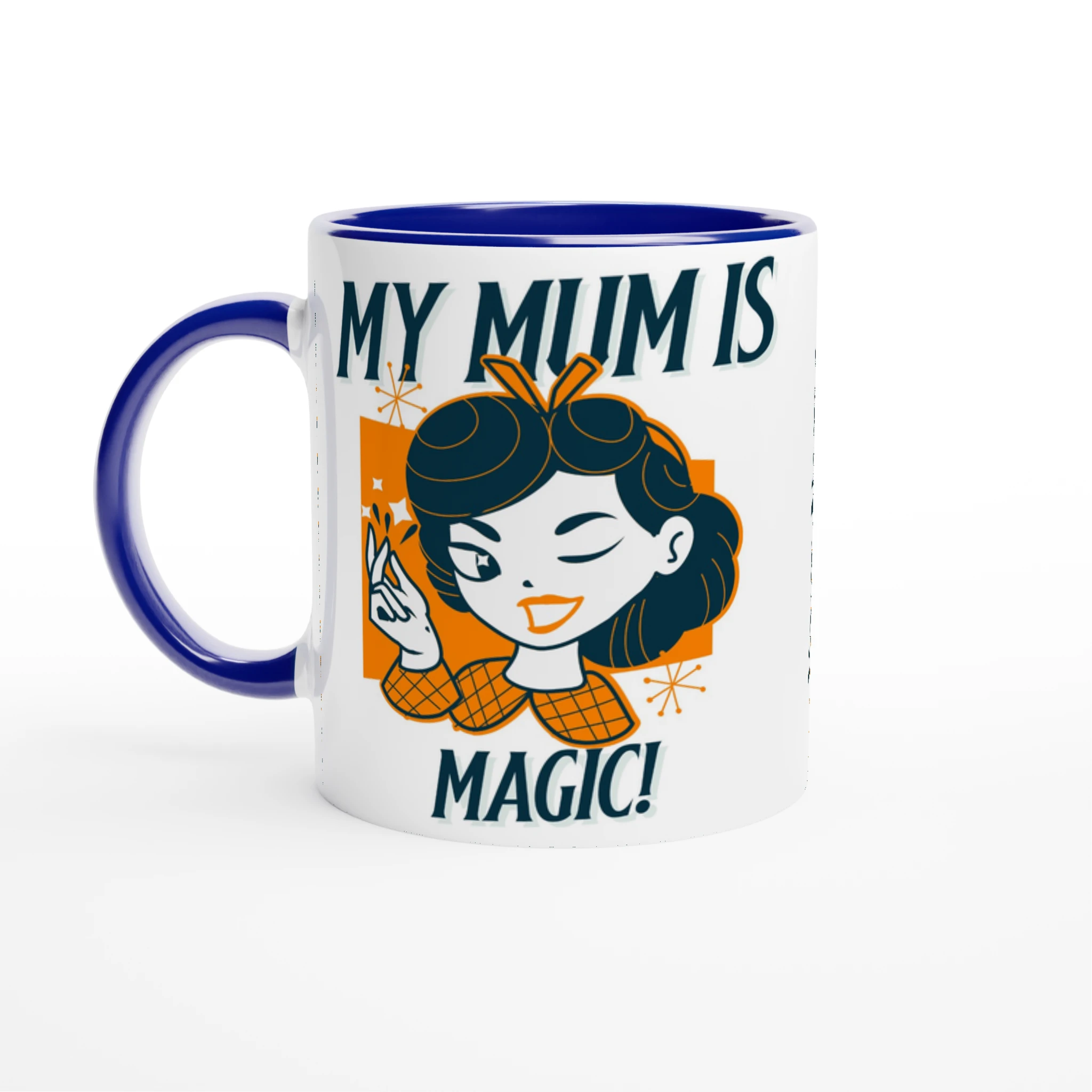 Personalise - My Mum Is Magic - White 11oz Ceramic Mug Ceramic Blue Personalised Mug customise Globally Fulfilled Mum personalise