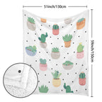 Cactus Plants - Double-Layer Fleece Blanket 51"x59"