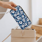 Blue Hawaiian Flower -  PU Leather Wallet