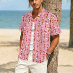 Cherry Ice-cream Men's Crinkle Hawaiian Shirt