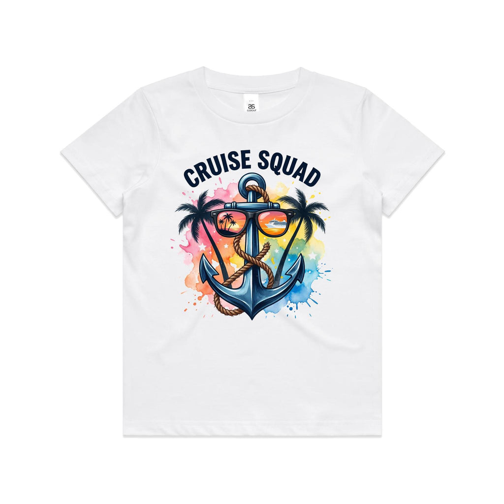 Cruise Squad, Anchor Kids Cruise T-shirt White Kids Cruise T-shirt Cruise Printed In Australia