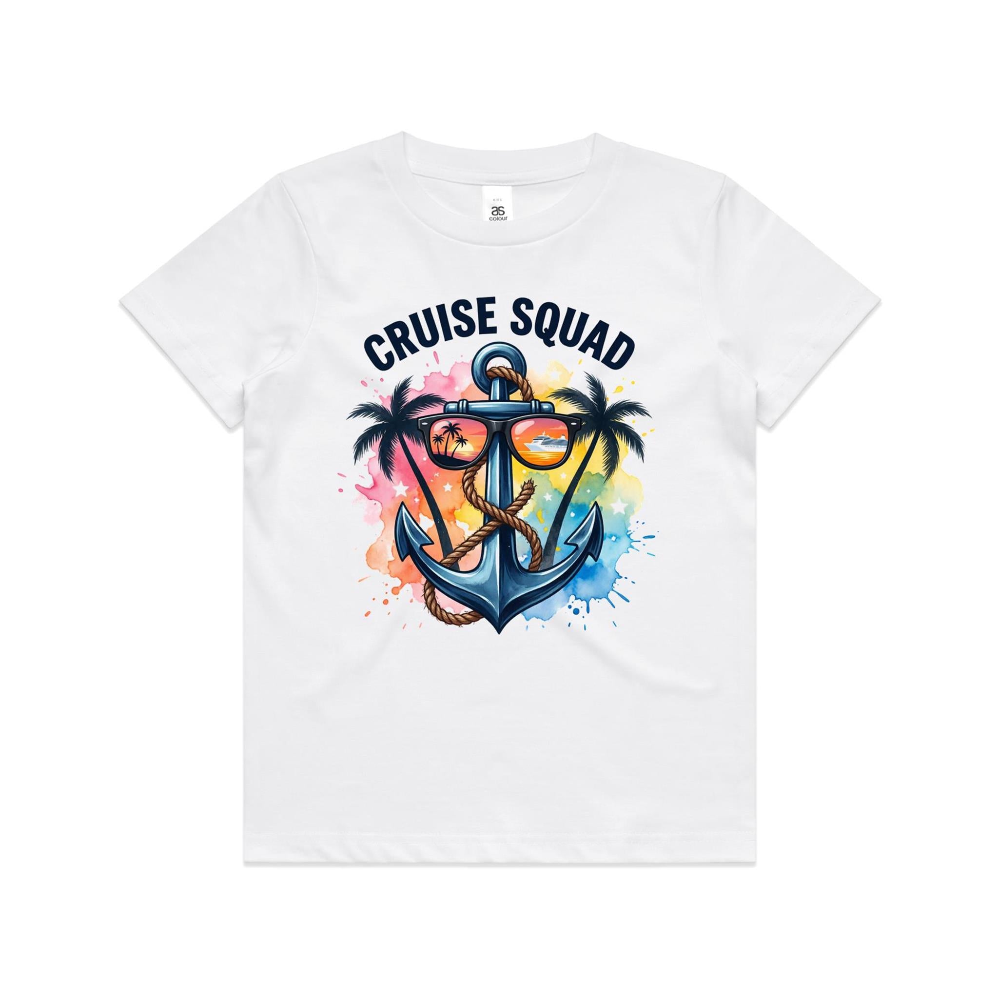 Cruise Squad, Anchor Kids Cruise T-shirt White Kids Cruise T-shirt Cruise Printed In Australia