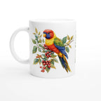 Personalise - Lorikeet, Australian Birds - 11oz Ceramic Mug Ceramic White Personalised 11oz Mug animal Globally Fulfilled