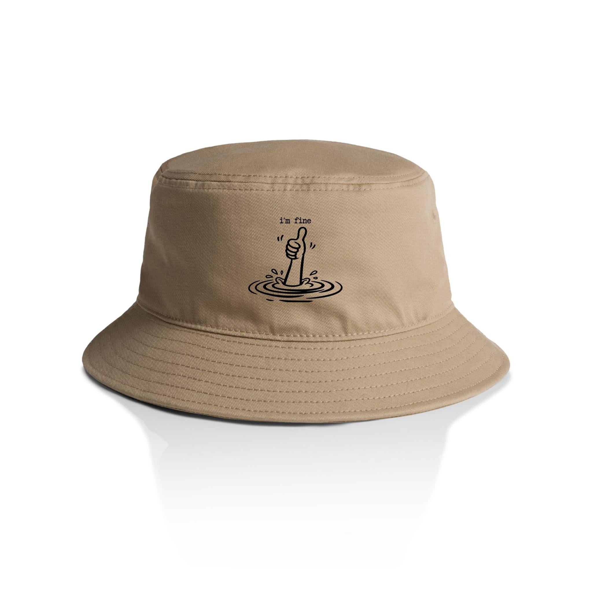 I'm Fine Drowning Thumbs Up AS Colour Bucket Hat
