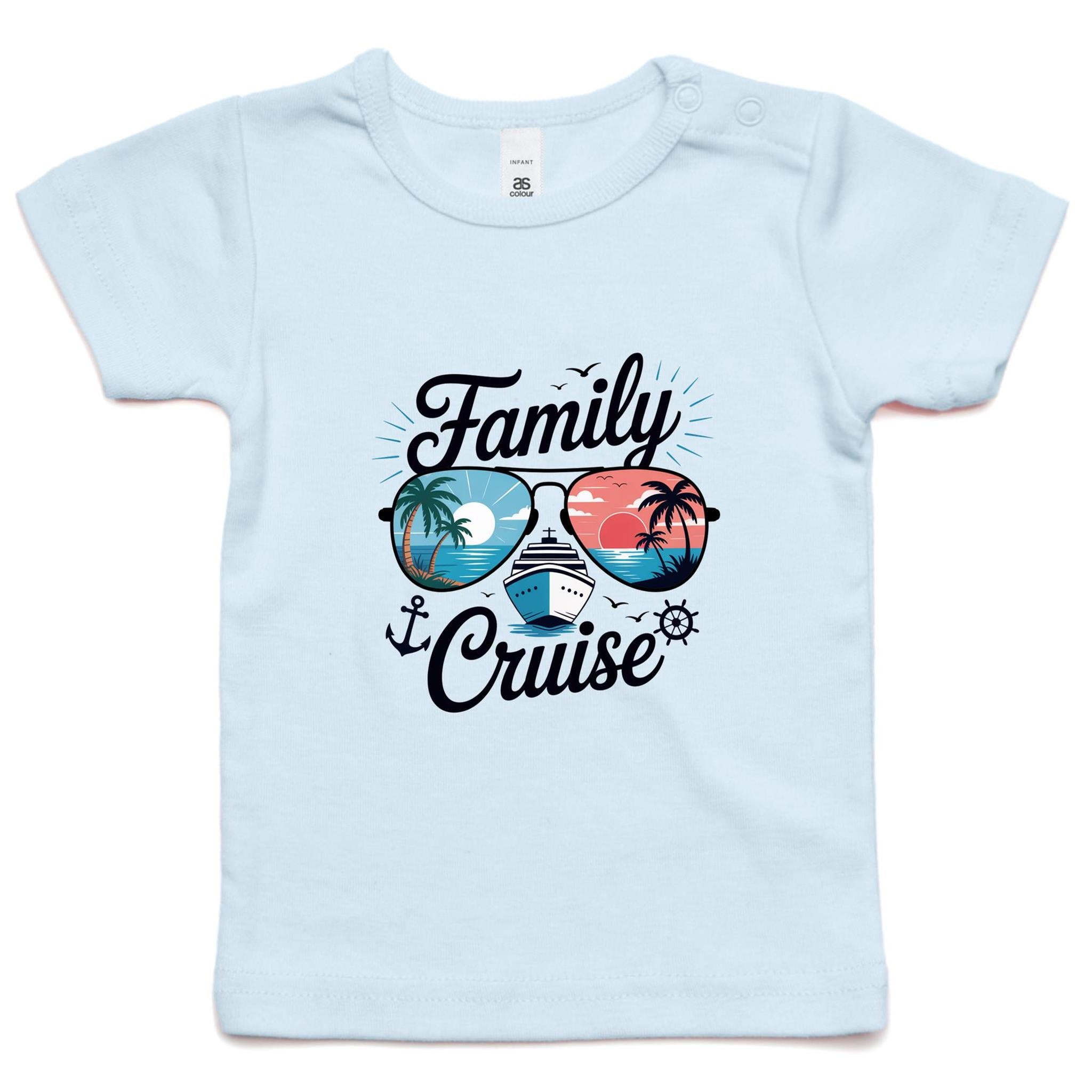 Family Cruise Baby Cruise T-shirt Powder Blue Baby Cruise T-shirt Cruise Printed In Australia