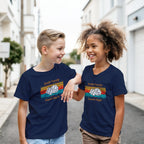 Personalised - Dice, Family Games Night - Classic Kids Crewneck T-shirt | Gildan® 5000B Navy Personalised Kids T-shirt customise Games Globally Fulfilled personalise