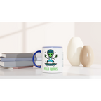 Personalised - Hello Humans - White 11oz Ceramic Mug with Colour Inside Personalised 11oz Mug customise Globally Fulfilled personalise Sci Fi