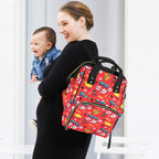 Comic Book Red - Multi-Function Backpack, Nappy / Diaper Bag