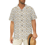 Abstract Eggs Men's Short Sleeve Hawaiian Shirt Men's Hawaiian Shirt (New) Food Printed Offshore