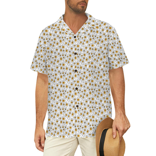 Abstract Eggs Men's Short Sleeve Hawaiian Shirt Men's Hawaiian Shirt (New) Food Printed Offshore