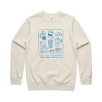 Maybe Coffee Is Addicted To Me - AS Colour Stencil Crew Sweatshirt Ecru Sweatshirt Coffee Printed In Australia