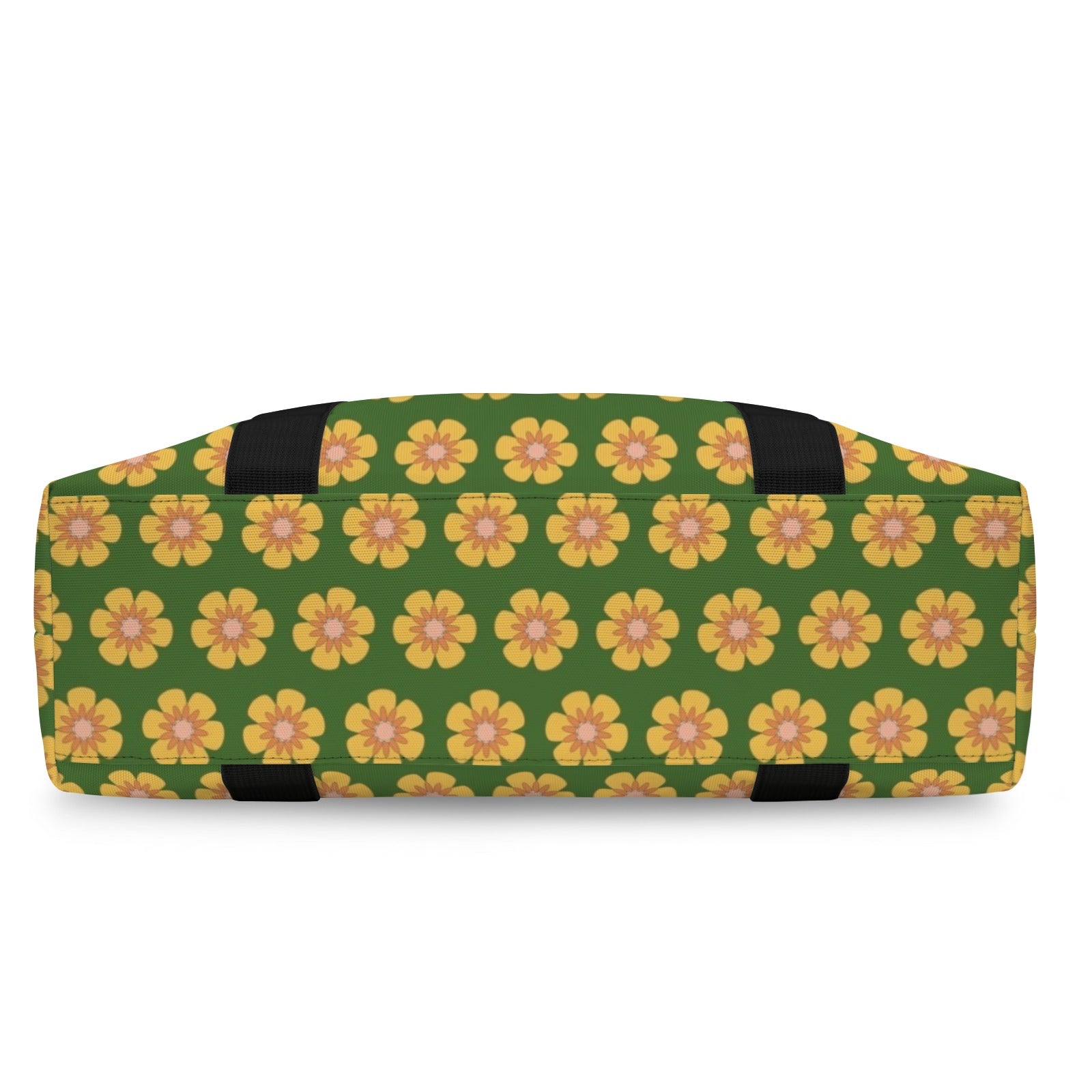 Yellow Flowers On Green Duffle Bag-Simple (Model 1715) Duffle Bag-Simple (1715)