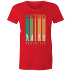 Retro Nostalgia - Womens T-shirt Red Womens T-shirt Printed In Australia Retro