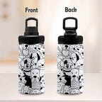 Black And White Dogs - Kids Water Bottle with Chug Lid (12 oz) Kids Water Bottle with Chug Lid animal Printed Offshore