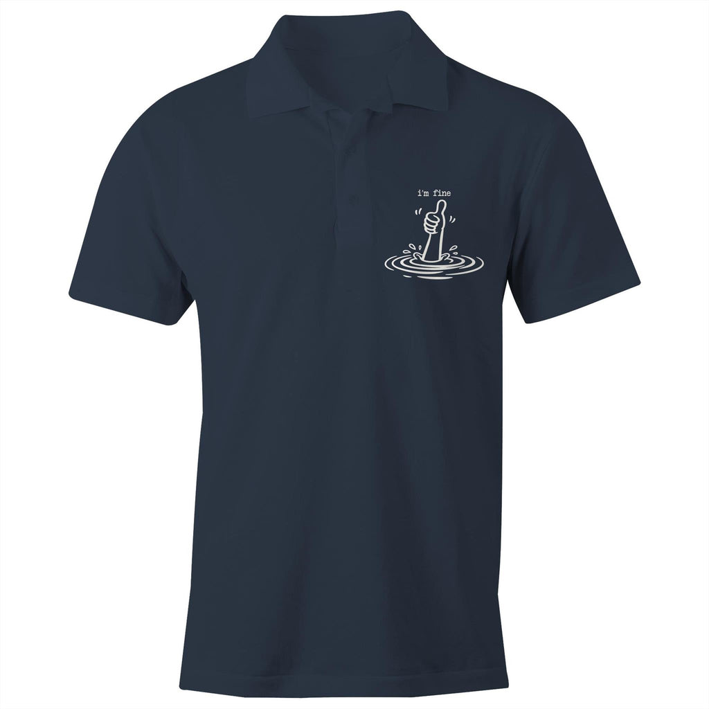I'm Fine Drowning Thumbs Up AS Colour Chad Polo Shirt