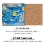 Watercolour Pond - Ceramic Coasters (Square) Ceramic Coasters Printed Offshore
