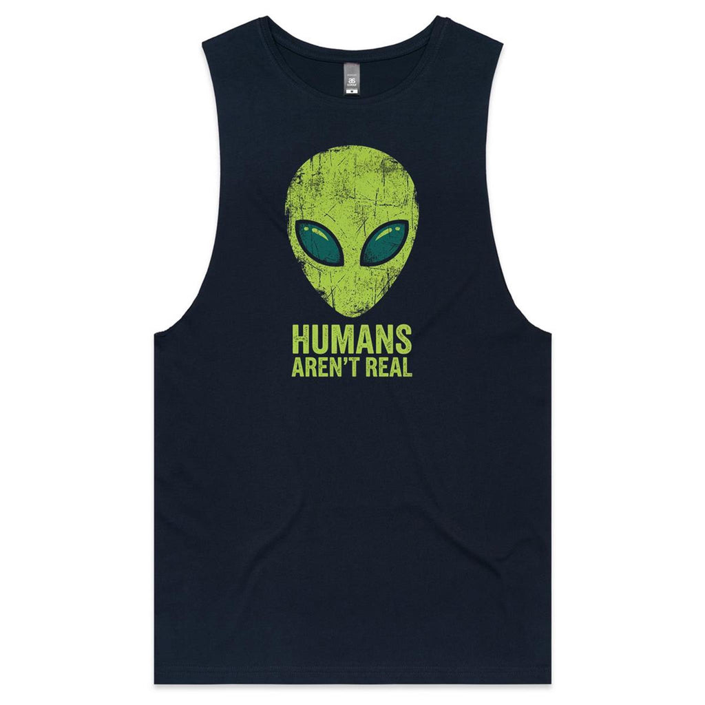 Alien, Humans Aren't Real Men's AS Colour Tank Top Tee