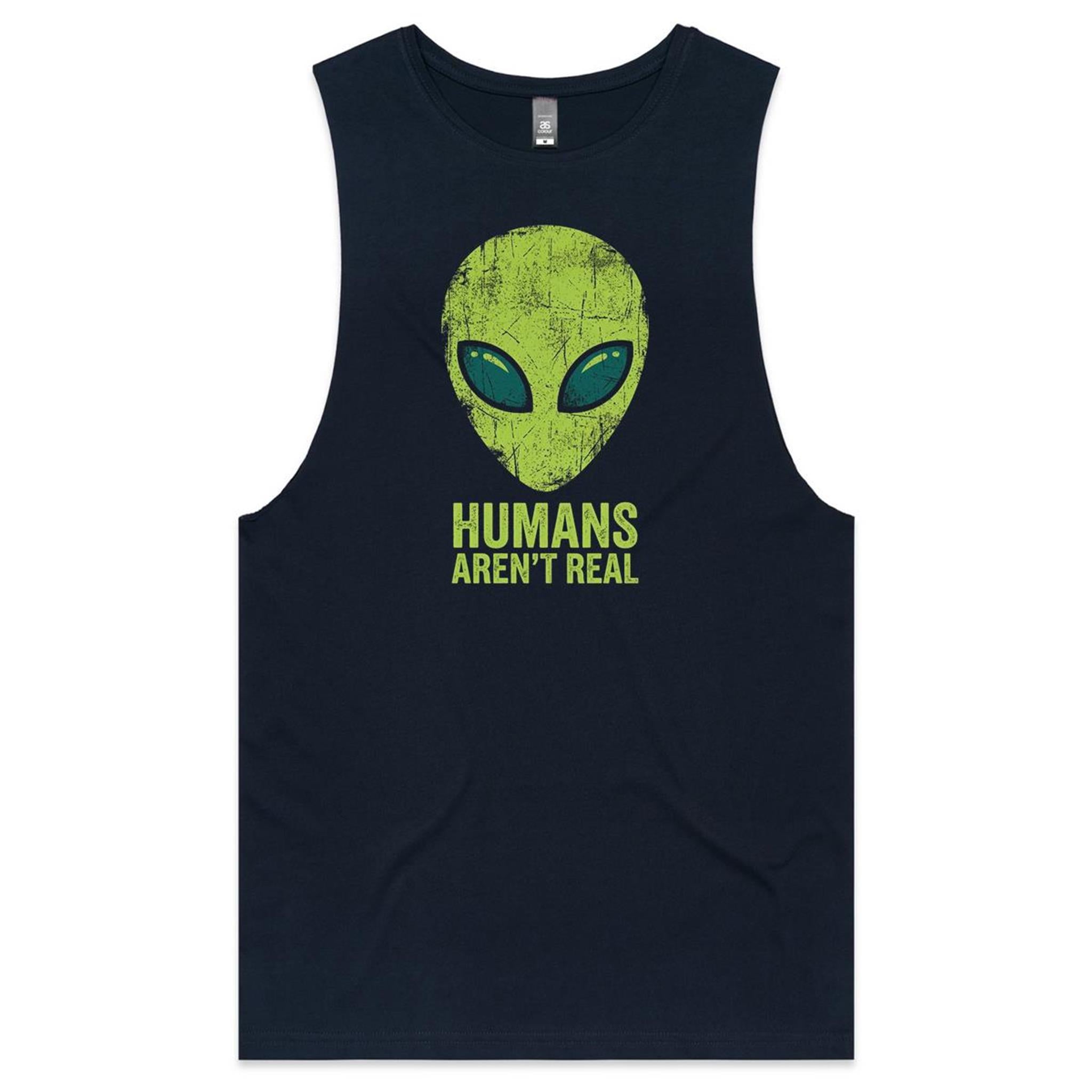 Alien, Humans Aren't Real Men's AS Colour Tank Top Tee