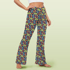 Hippie Caravan High Waist Crossover Tummy Control Flare Leggings High Waist Flare Leggings Printed Offshore Retro