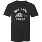 Rock And Roll Forever - Mens T-Shirt Black Mens T-shirt Music Printed In Australia