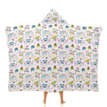 Camping Life Kids Hooded Blanket 100cm x 130cm white 40"×50" Kids Hooded Blanket Printed Offshore