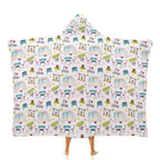 Camping Life Kids Hooded Blanket 100cm x 130cm white 40"×50" Kids Hooded Blanket Printed Offshore