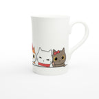 Party Cats - White 10oz Porcelain Slim Mug Porcelain Mug animal Globally Fulfilled
