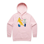 Banana, Time To Split - Womens Hoodie Pink Womens Hoodie Food Printed In Australia