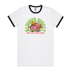 Always Sweet, Never Bitter, Coffee And Cake - Staple Ringer Tee White Black Ringer T-Shirt Coffee Food Printed In Australia