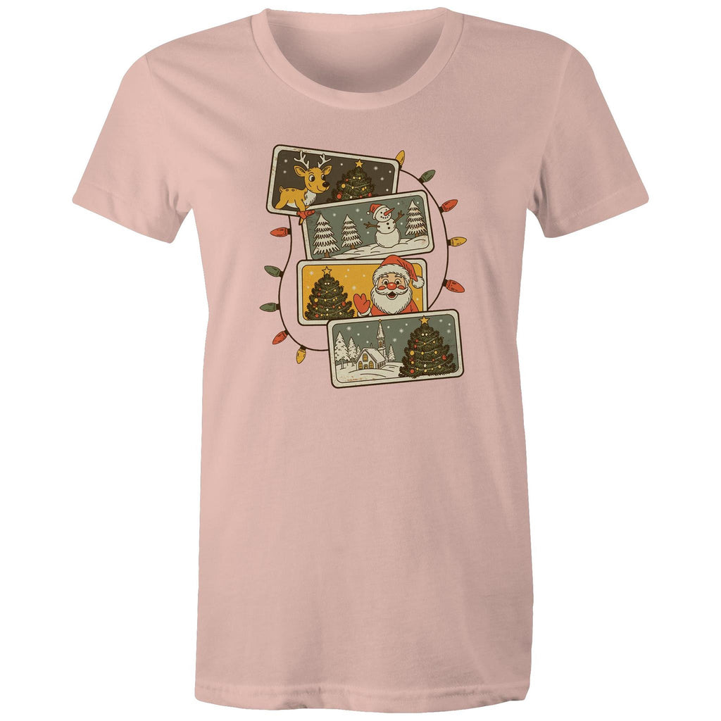 Retro Christmas Cards - Womens T-shirt