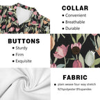 Tulips Men's Short Sleeve Hawaiian Shirt Men's Hawaiian Shirt (New) Plants Printed Offshore