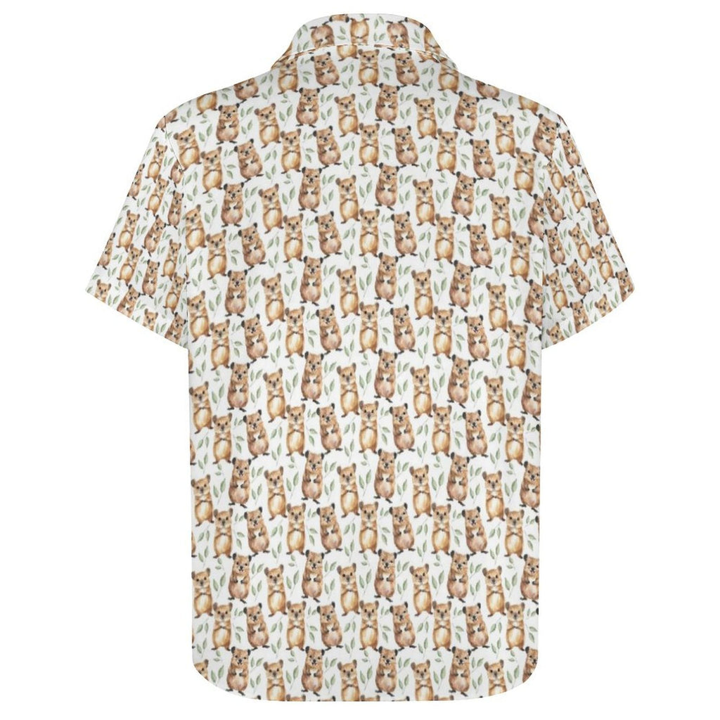 Quokkas Women's Collared Pocketless Short Sleeve Shirt