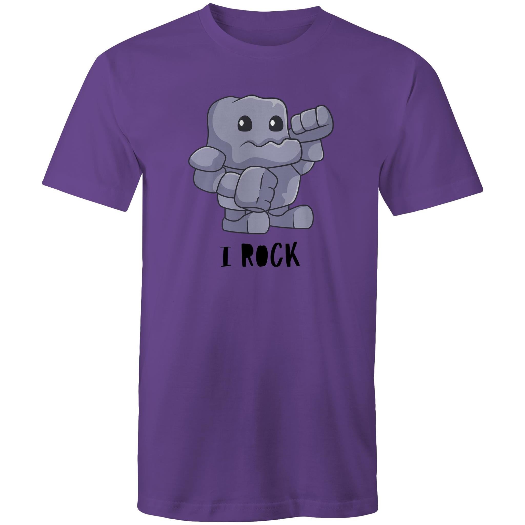 I Rock - Mens T-Shirt Purple Mens T-shirt Music Printed In Australia