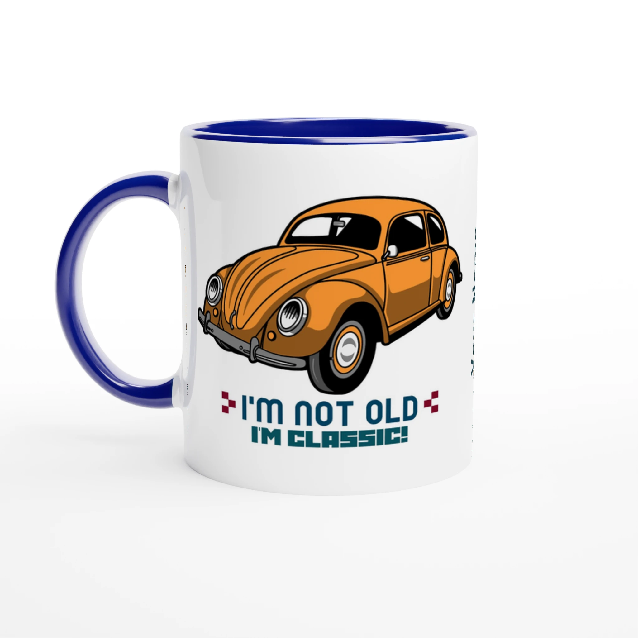 Personalise - I'm Not Old, I'm Classic - White 11oz Ceramic Mug Ceramic Blue Personalised Mug customise Globally Fulfilled personalise Retro
