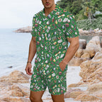 Science Love Men's Hawaiian Shirt & Shorts Set Men's Hawaiian Shirt & Shorts Set Printed Offshore Science